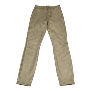 7‎ For All Mankind women's curvy fit coated twill giraffe print skinny jeans 27